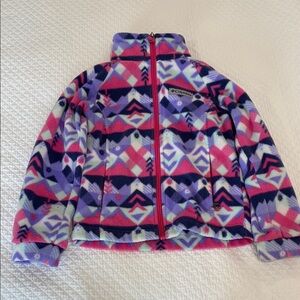 Columbia Kids' Patterned Fleece Jacket - Pink and Purple